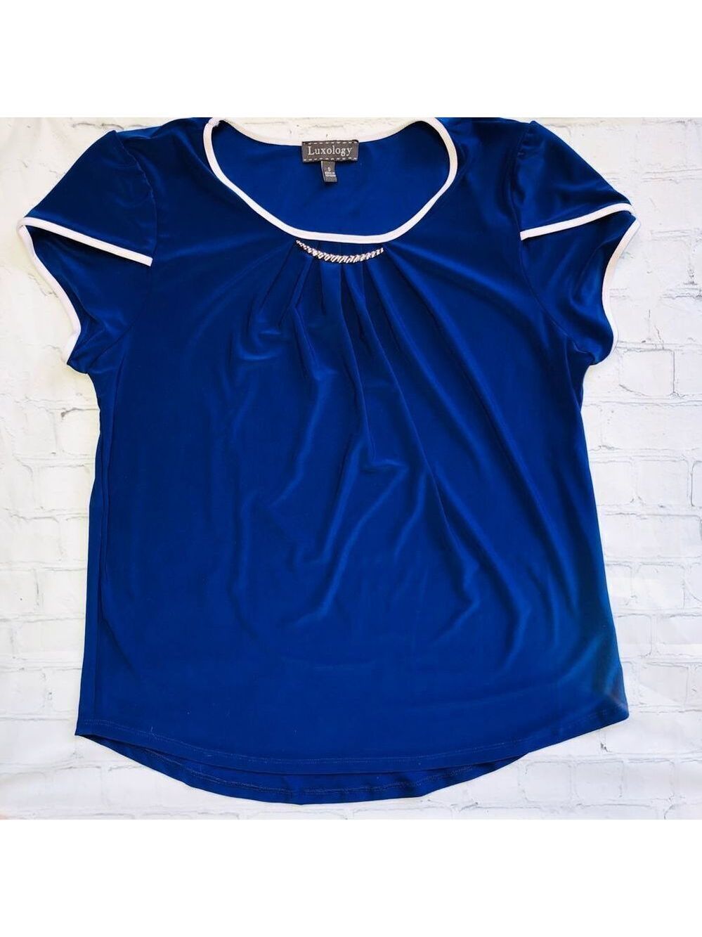 𝅺nwot Womens Small Luxology SS Blouse